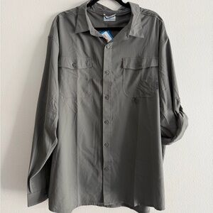 Columbia Men’s Omni Shade Gray Button-Up Shirt size XXL